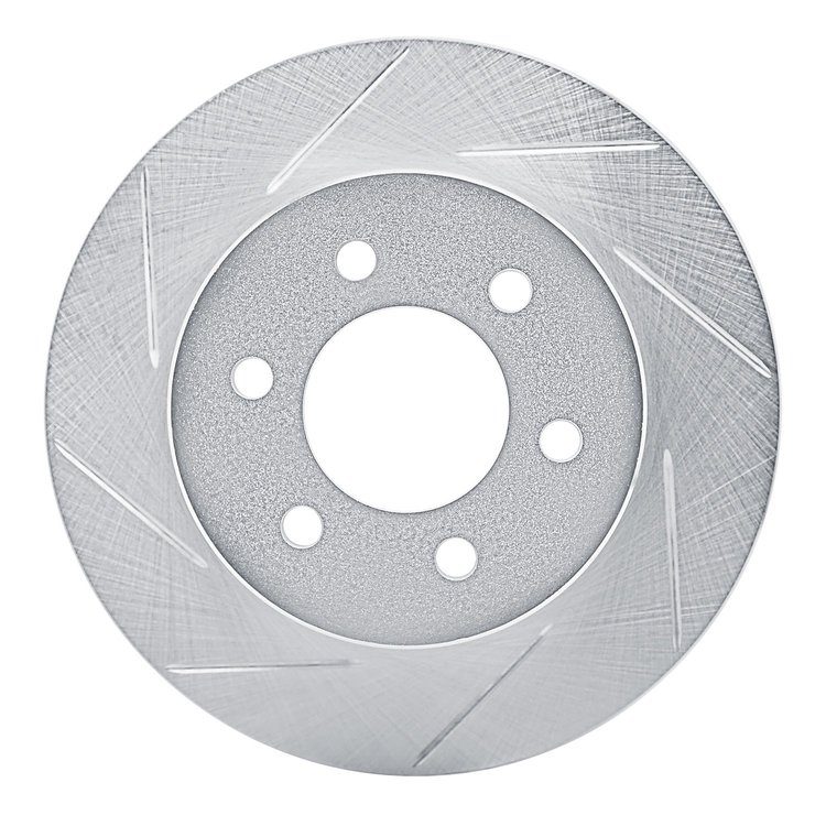 611-40069L Slotted Brake Rotor [Silver], 1991-1996 Mopar, Position: Front Left