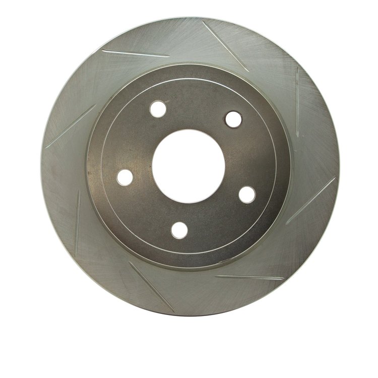 611-40106L Slotted Brake Rotor [Silver], 2004-2006 Mopar, Position: Rear Left