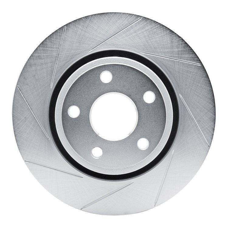 611-42007L Slotted Brake Rotor [Silver], 2011-2021 Mopar, Position: Front Left
