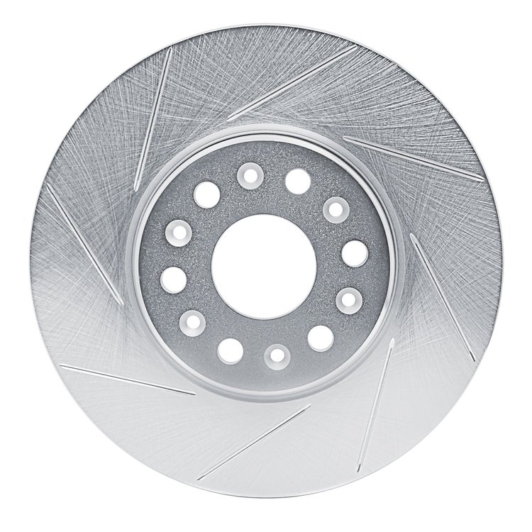 611-48090L Slotted Brake Rotor [Silver], Fits Select GM, Position: Front Left