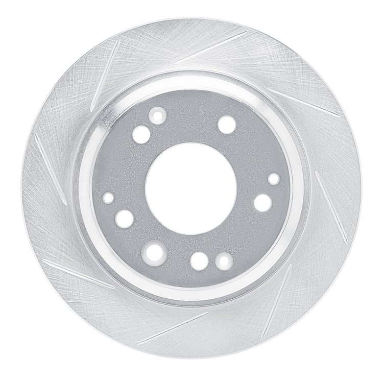 611-58016L Slotted Brake Rotor [Silver], 1999-2001 Acura/Honda, Position: Rear Left
