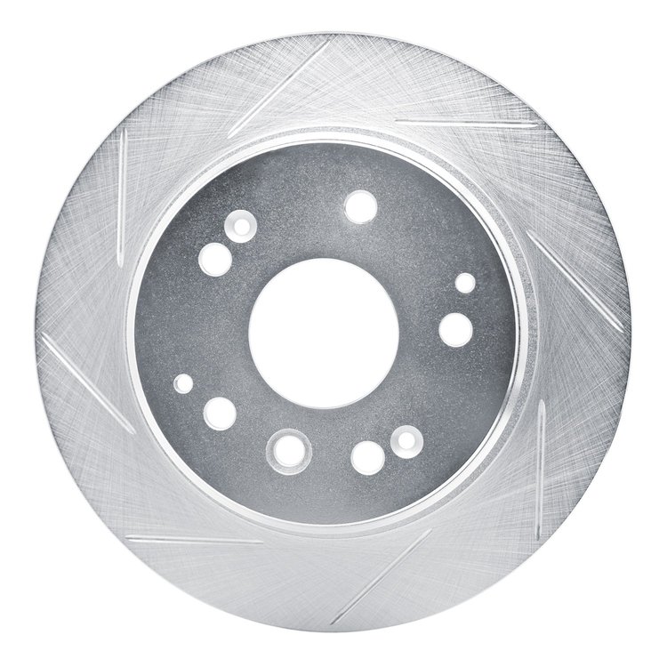 611-58019L Slotted Brake Rotor [Silver], 2003-2011 Acura/Honda, Position: Rear Left