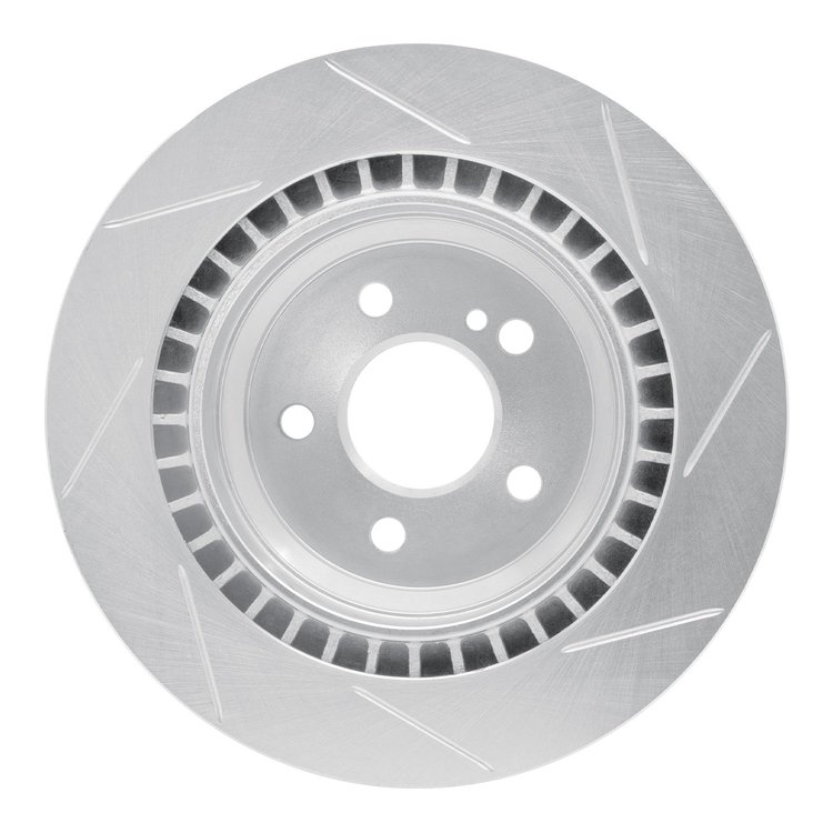 611-63076L Slotted Brake Rotor [Silver], 2007-2014 Mercedes-Benz, Position: Rear Left