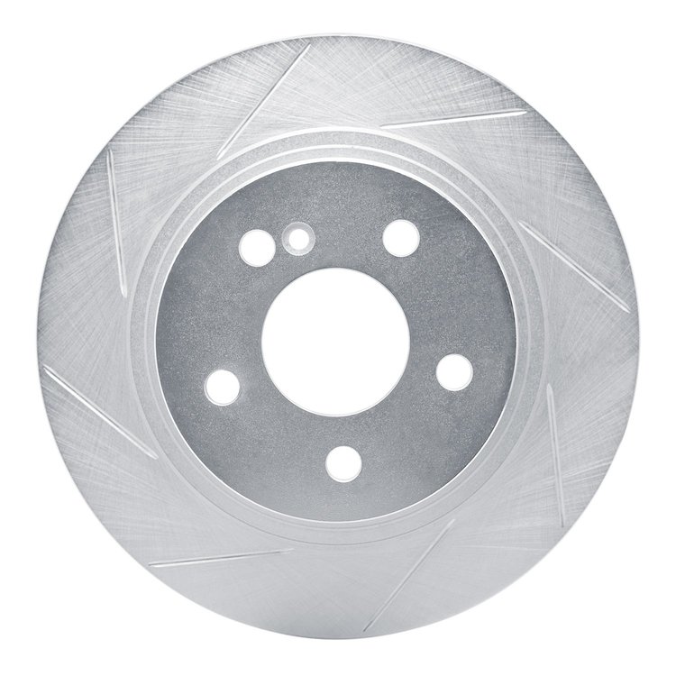 611-63086L Slotted Brake Rotor [Silver], 2008-2015 Mercedes-Benz, Position: Rear Left