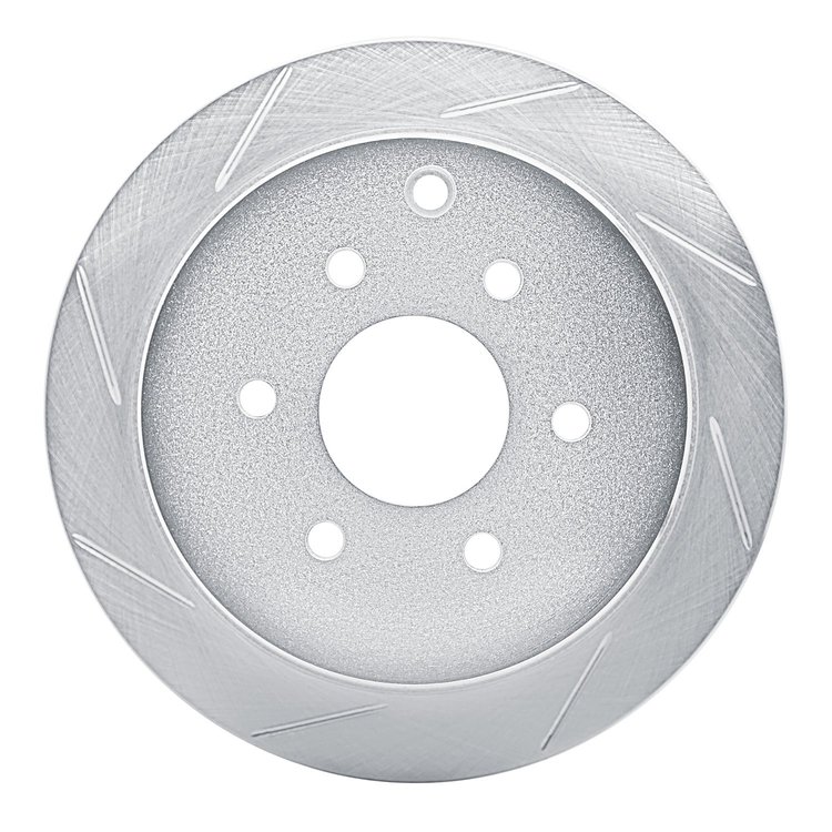 611-67094L Slotted Brake Rotor [Silver], Fits Select Multiple Makes/Models, Position: Rear Left