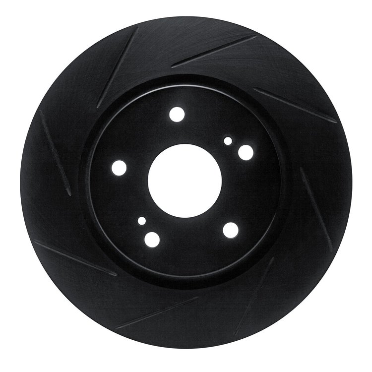 613-01014L Slotted Brake Rotor [Black], 2006-2017 Suzuki, Position: Front Left
