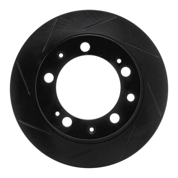613-02024L Slotted Brake Rotor [Black], 1987-1989 Porsche, Position: Rear Left