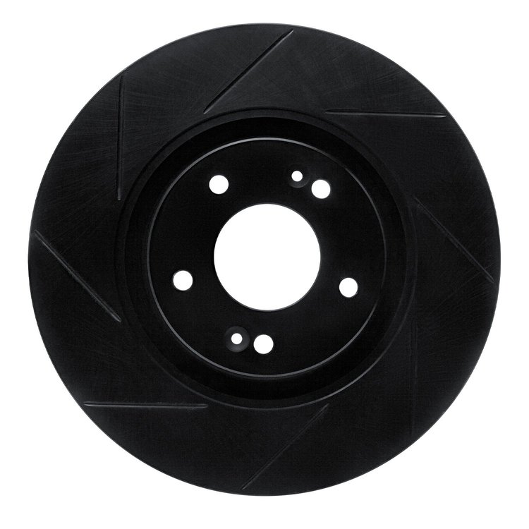 613-03003L Slotted Brake Rotor [Black], Fits Select Kia/Hyundai/Genesis, Position: Front Left