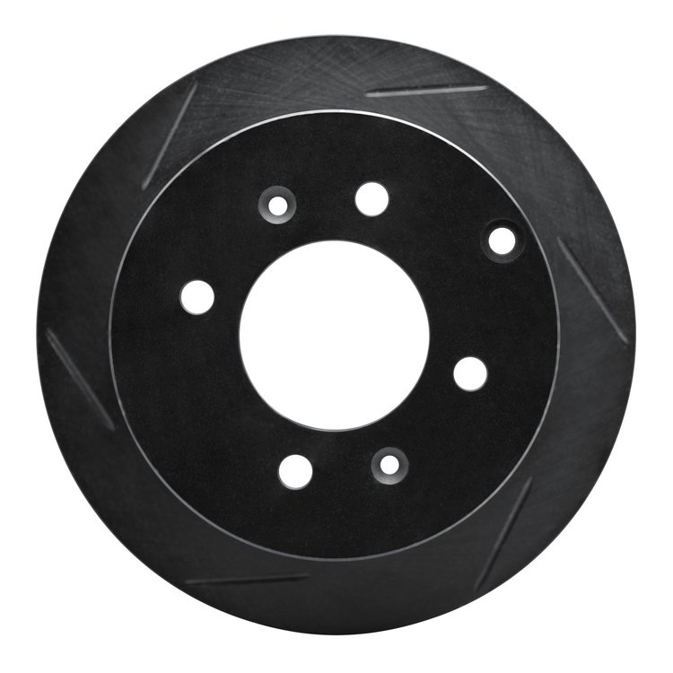 613-03011L Slotted Brake Rotor [Black], 1999-2006 Kia/Hyundai/Genesis, Position: Rear Left