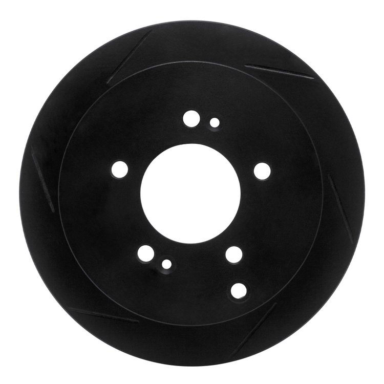 613-03044L Slotted Brake Rotor [Black], 2001-2016 Kia/Hyundai/Genesis, Position: Rear Left