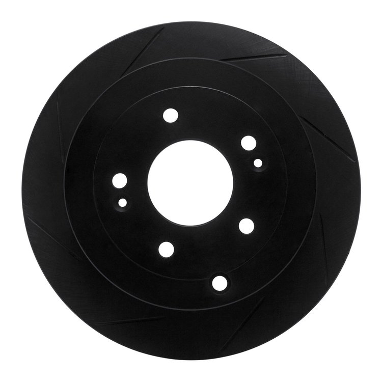 613-03046L Slotted Brake Rotor [Black], 2007-2009 Kia/Hyundai/Genesis, Position: Rear Left
