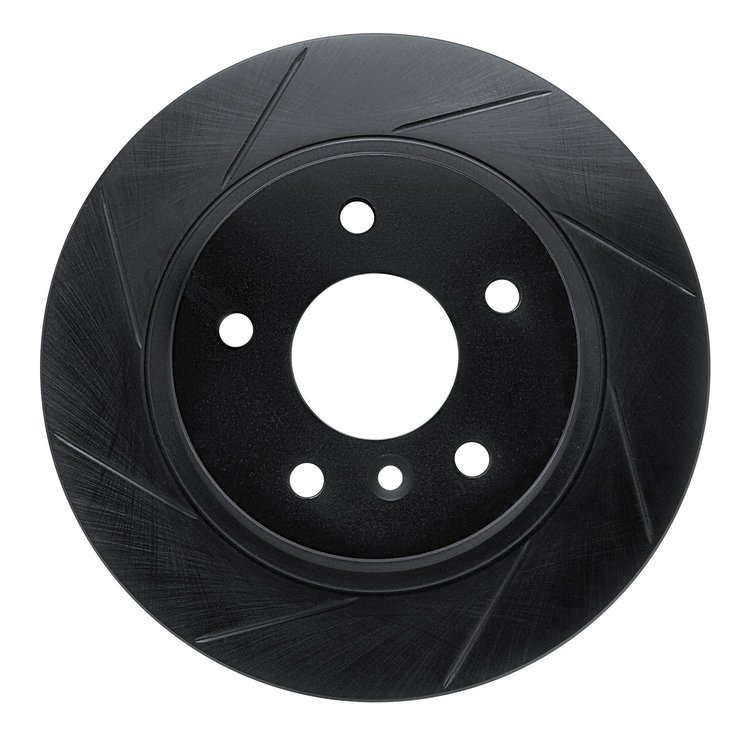 613-11004L Slotted Brake Rotor [Black], 1994-2004 Land Rover, Position: Rear Left
