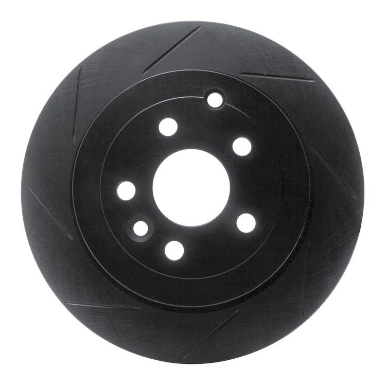 613-11017L Slotted Brake Rotor [Black], 2008-2012 Land Rover, Position: Rear Left