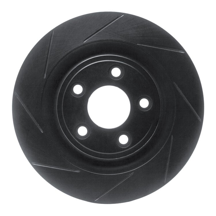 613-20029L Slotted Brake Rotor [Black], 2006-2008 Jaguar, Position: Rear Left