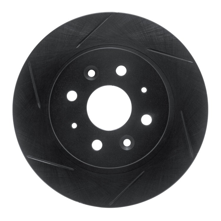 613-21003L Slotted Brake Rotor [Black], 1998-2003 Kia/Hyundai/Genesis, Position: Rear Left