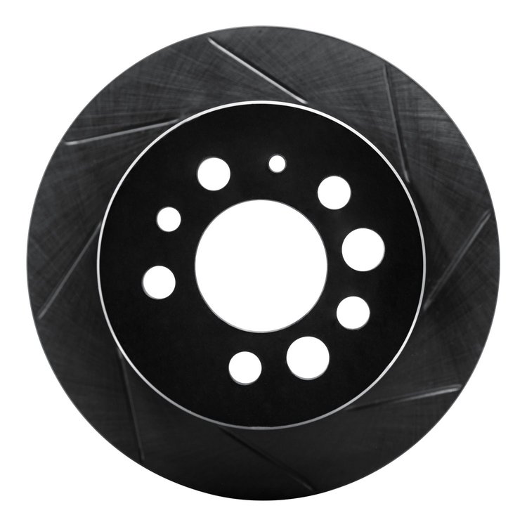 613-27006R Slotted Brake Rotor [Black], 1974-1997 Volvo, Position: Rear Right