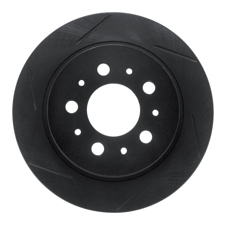613-27014L Slotted Brake Rotor [Black], 1988-1994 Volvo, Position: Rear Left