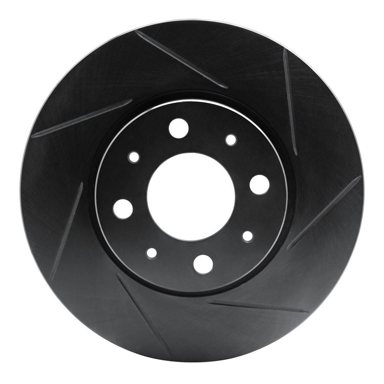 613-27016R Slotted Brake Rotor [Black], 1993-1995 Volvo, Position: Front Right