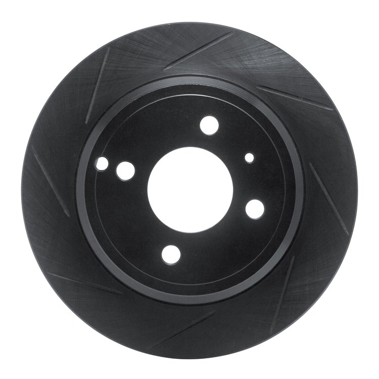 613-27017L Slotted Brake Rotor [Black], 1993-1995 Volvo, Position: Rear Left