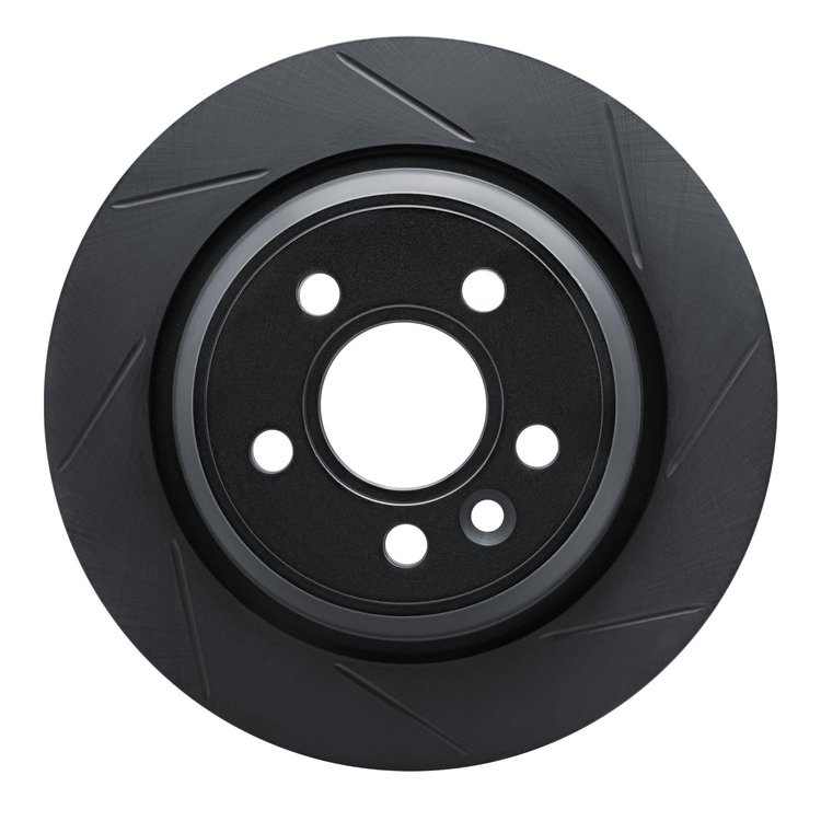 613-27035R Slotted Brake Rotor [Black], 2007-2018 Volvo, Position: Rear Right