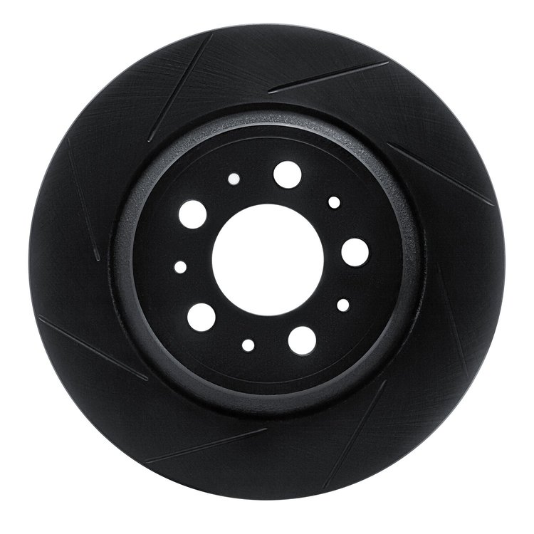 613-27039L Slotted Brake Rotor [Black], 2003-2014 Volvo, Position: Rear Left