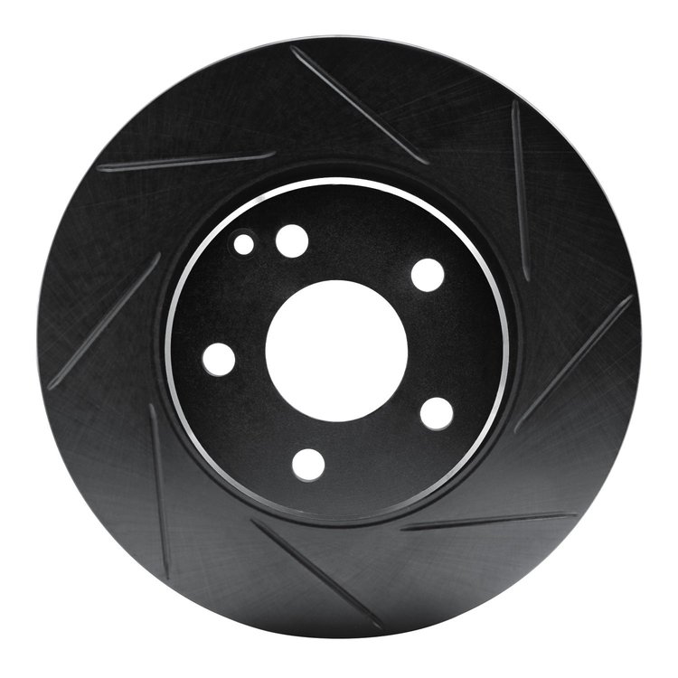 613-28000L Slotted Brake Rotor [Black], 1969-1989 Peugeot, Position: Front Left
