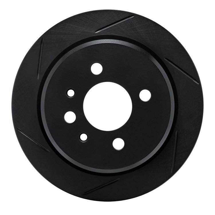 613-31018L Slotted Brake Rotor [Black], 1984-1991 BMW, Position: Rear Left