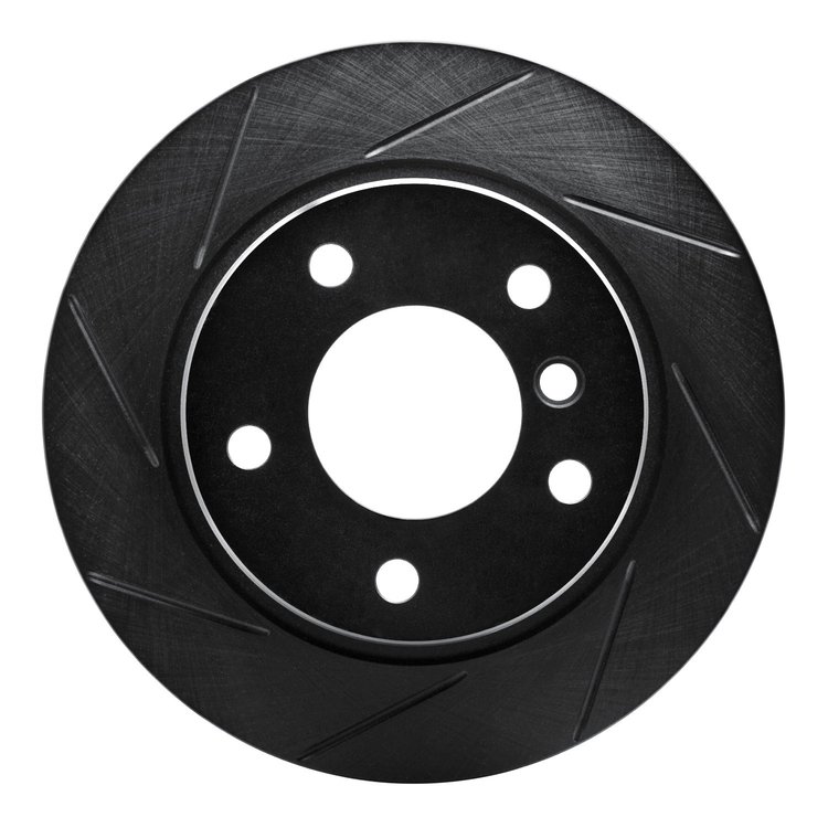 613-31028L Slotted Brake Rotor [Black], 1991-1999 BMW, Position: Rear Left