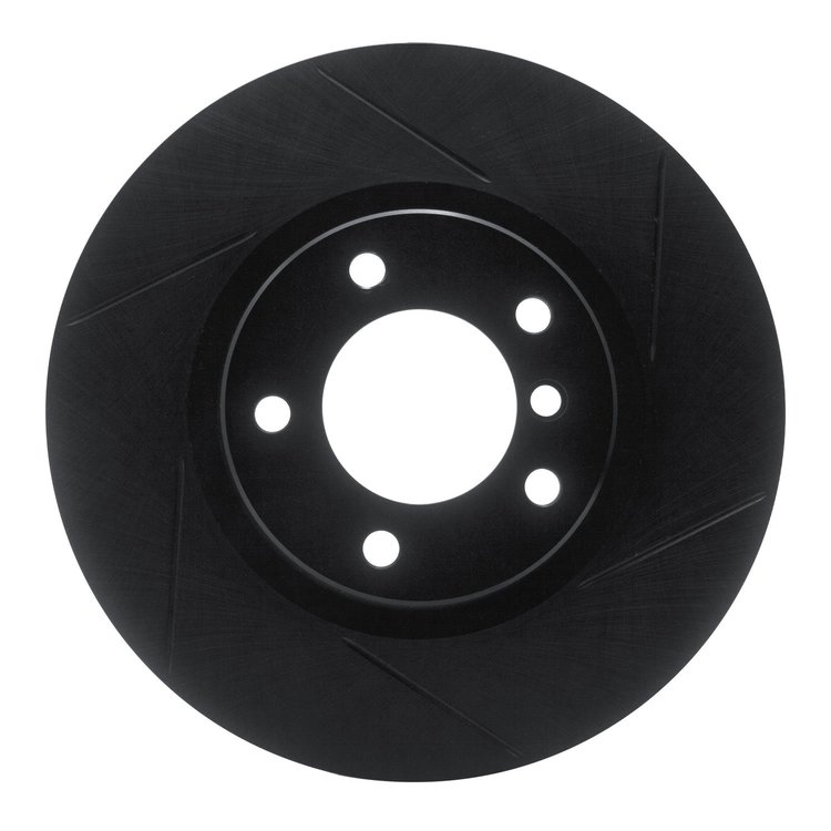 613-31036D Slotted Brake Rotor [Black], 1995-2002 BMW, Position: Left Front
