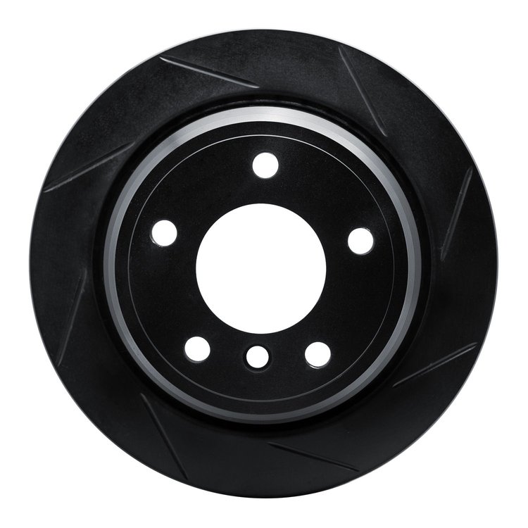 613-31044R Slotted Brake Rotor [Black], 1996-2003 BMW, Position: Rear Right