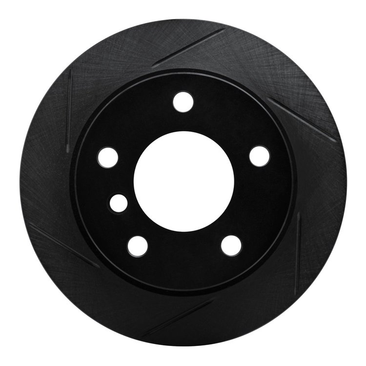 613-31045L Slotted Brake Rotor [Black], 1996-2002 BMW, Position: Rear Left