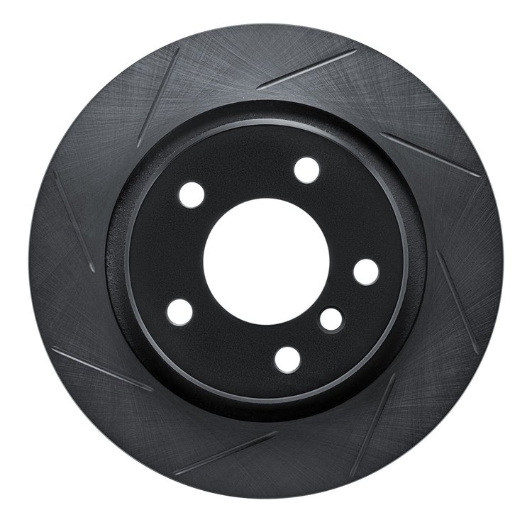 613-31047L Slotted Brake Rotor [Black], 1999-2006 BMW, Position: Rear Left