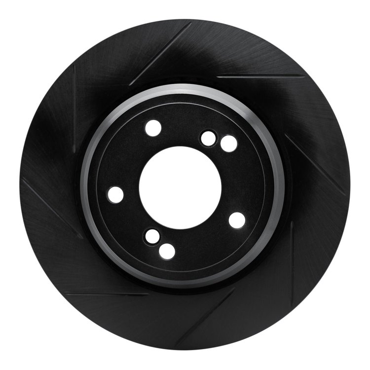 613-31050L Slotted Brake Rotor [Black], 2000-2006 BMW, Position: Rear Left