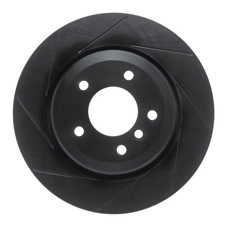 613-31053L Slotted Brake Rotor [Black], 2001-2006 BMW, Position: Rear Left