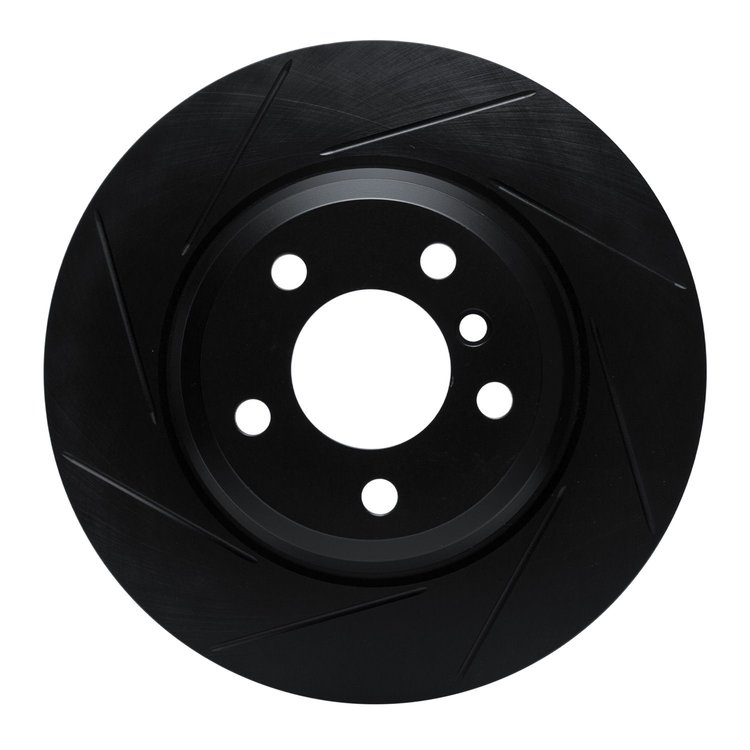 613-31109L Slotted Brake Rotor [Black], 2012-2020 BMW, Position: Rear Left