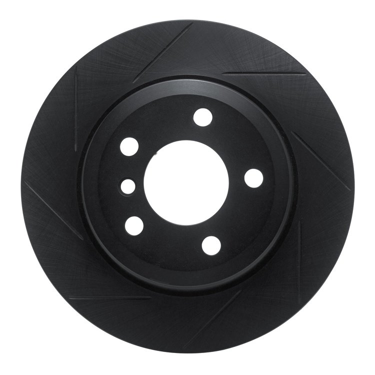 613-31143L Slotted Brake Rotor [Black], 2007-2019 BMW, Position: Rear Left