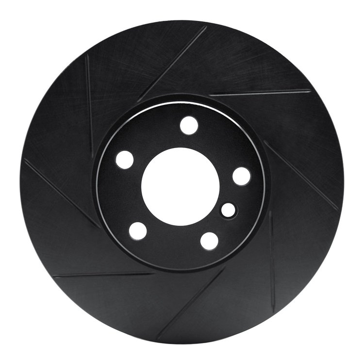 613-31144L Slotted Brake Rotor [Black], 2007-2019 BMW, Position: Front Left
