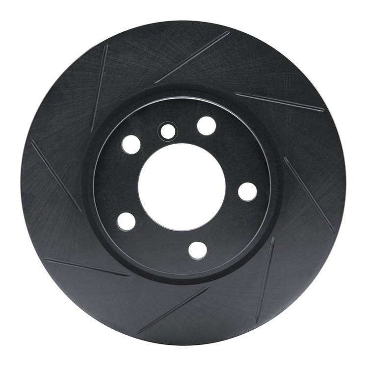 613-32011L Slotted Brake Rotor [Black], 2011-2016 Mini, Position: Front Left