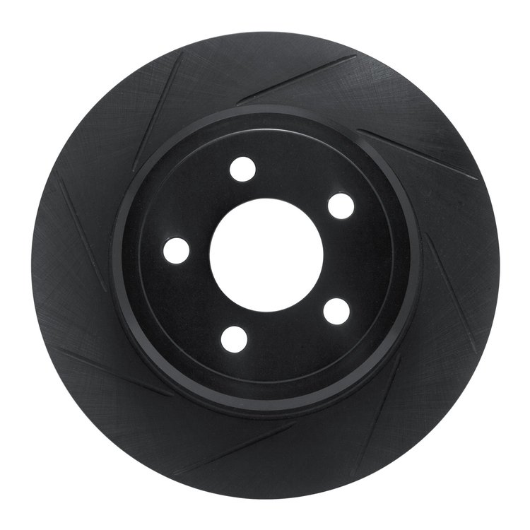 613-39016L Slotted Brake Rotor [Black], 2005-2021 Mopar, Position: Rear Left