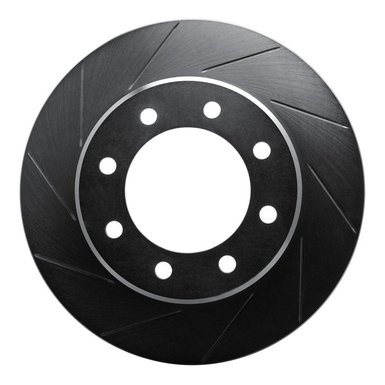 613-40110L Slotted Brake Rotor [Black], Fits Select Mopar, Position: Front Left