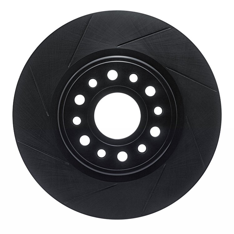 613-40120L Slotted Brake Rotor [Black], Fits Select Mopar, Position: Front Left
