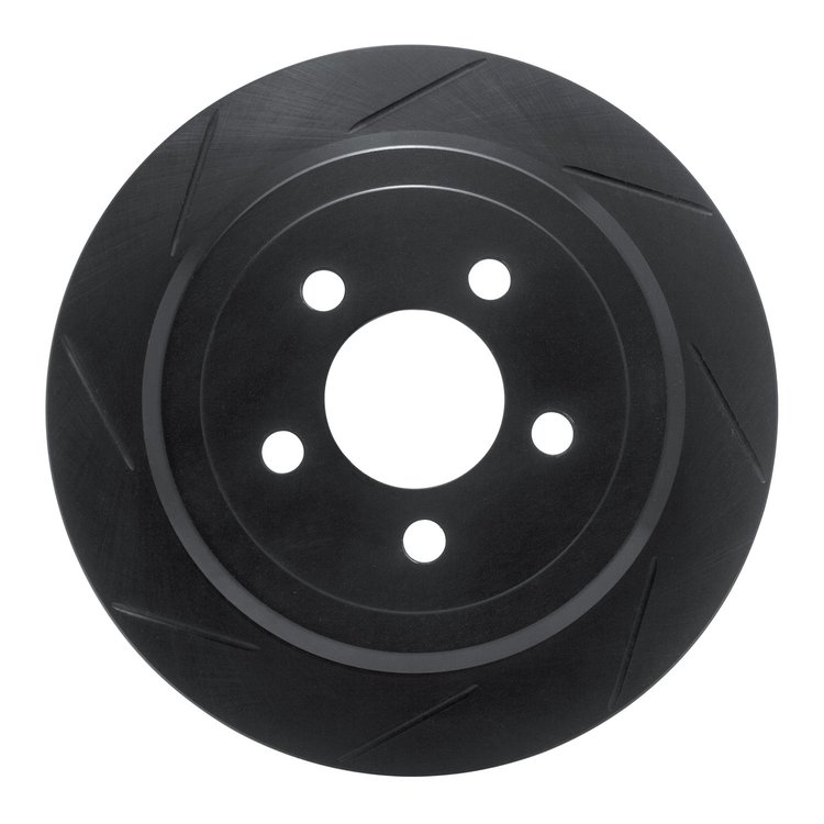 613-42019L Slotted Brake Rotor [Black], 2007-2012 Mopar, Position: Rear Left