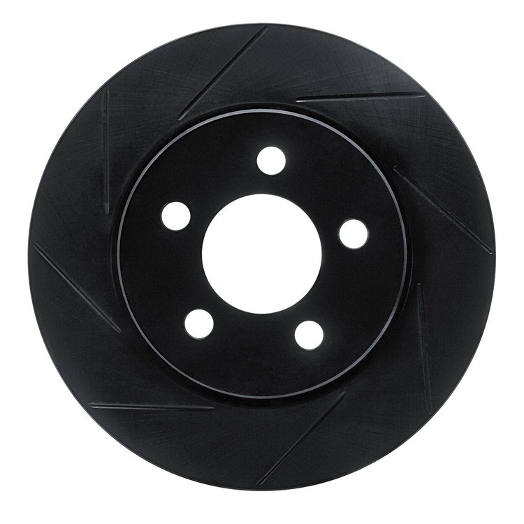 613-42020L Slotted Brake Rotor [Black], 2007-2012 Mopar, Position: Front Left