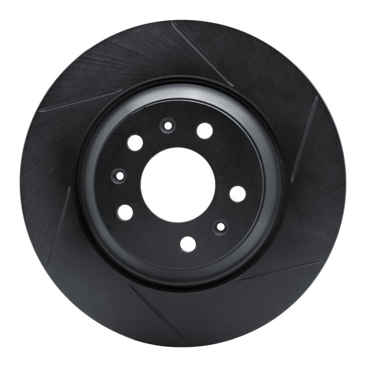 613-46017R Slotted Brake Rotor [Black], 2004-2008 GM, Position: Front Right