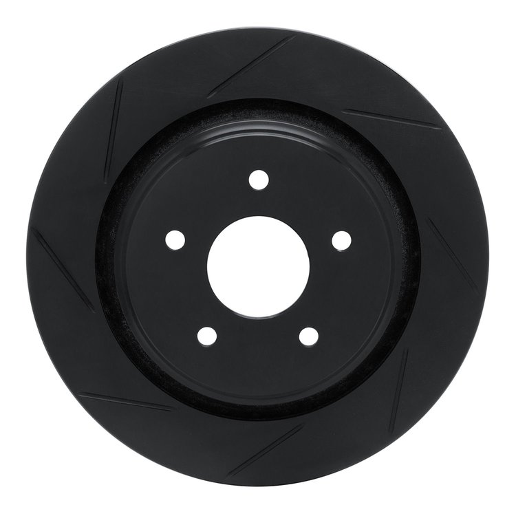 613-46021L Slotted Brake Rotor [Black], 2005-2013 GM, Position: Rear Left
