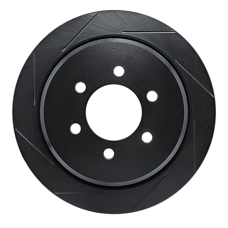 613-54181L Slotted Brake Rotor [Black], 2002-2006 Ford/Lincoln/Mercury/Mazda, Position: Rear Left