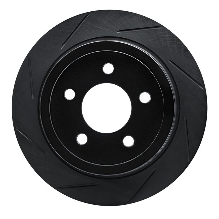 613-54182L Slotted Brake Rotor [Black], 2003-2005 Ford/Lincoln/Mercury/Mazda, Position: Rear Left