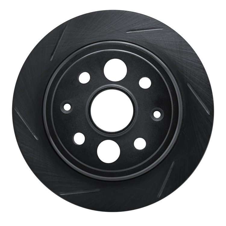 613-58000L Slotted Brake Rotor [Black], 1986-1989 Acura/Honda, Position: Rear Left