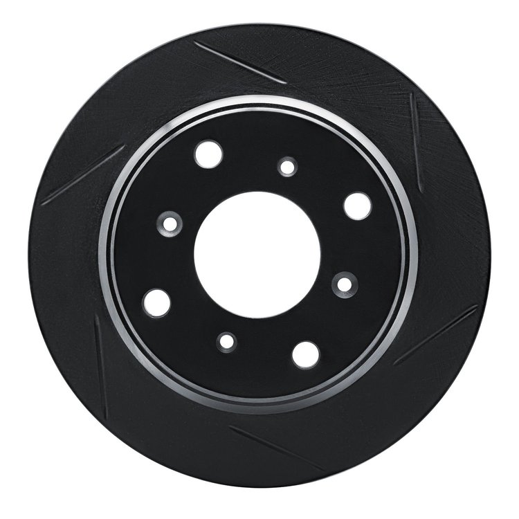 613-58002R Slotted Brake Rotor [Black], 1987-1990 Acura/Honda, Position: Rear Right