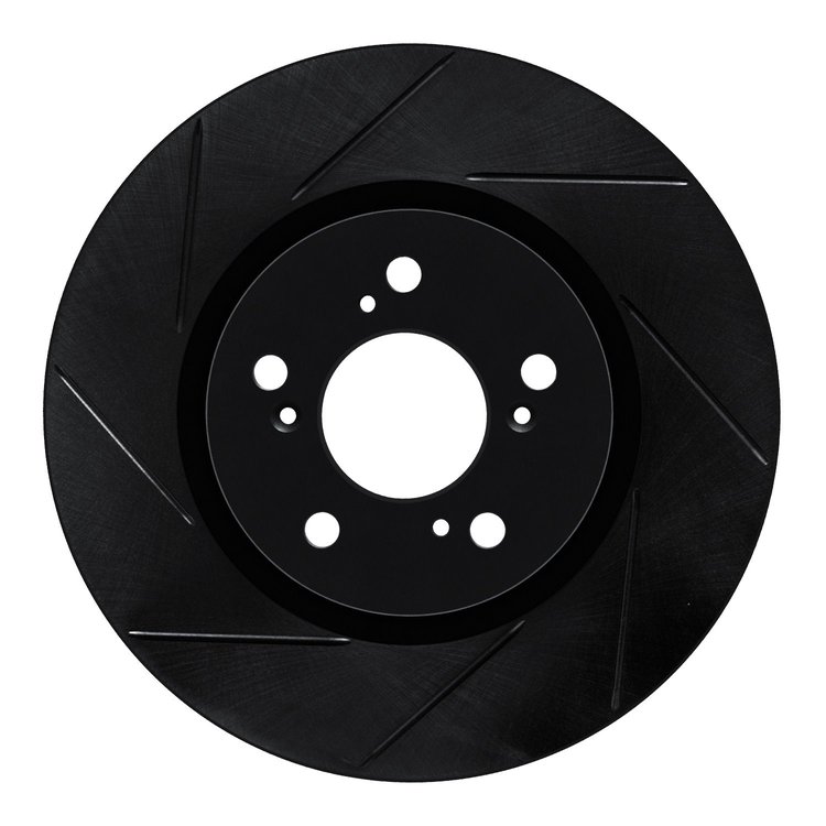 613-58021L Slotted Brake Rotor [Black], 2005-2012 Acura/Honda, Position: Front Left
